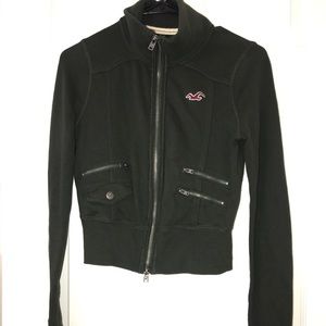 Army green Hollister zip up jacket